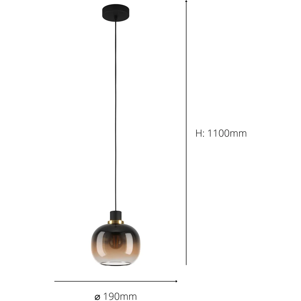 Oilella Gradient Pendant Light - Black, Steel