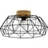 Padstow Geometric Ceiling Light - Black, Wood