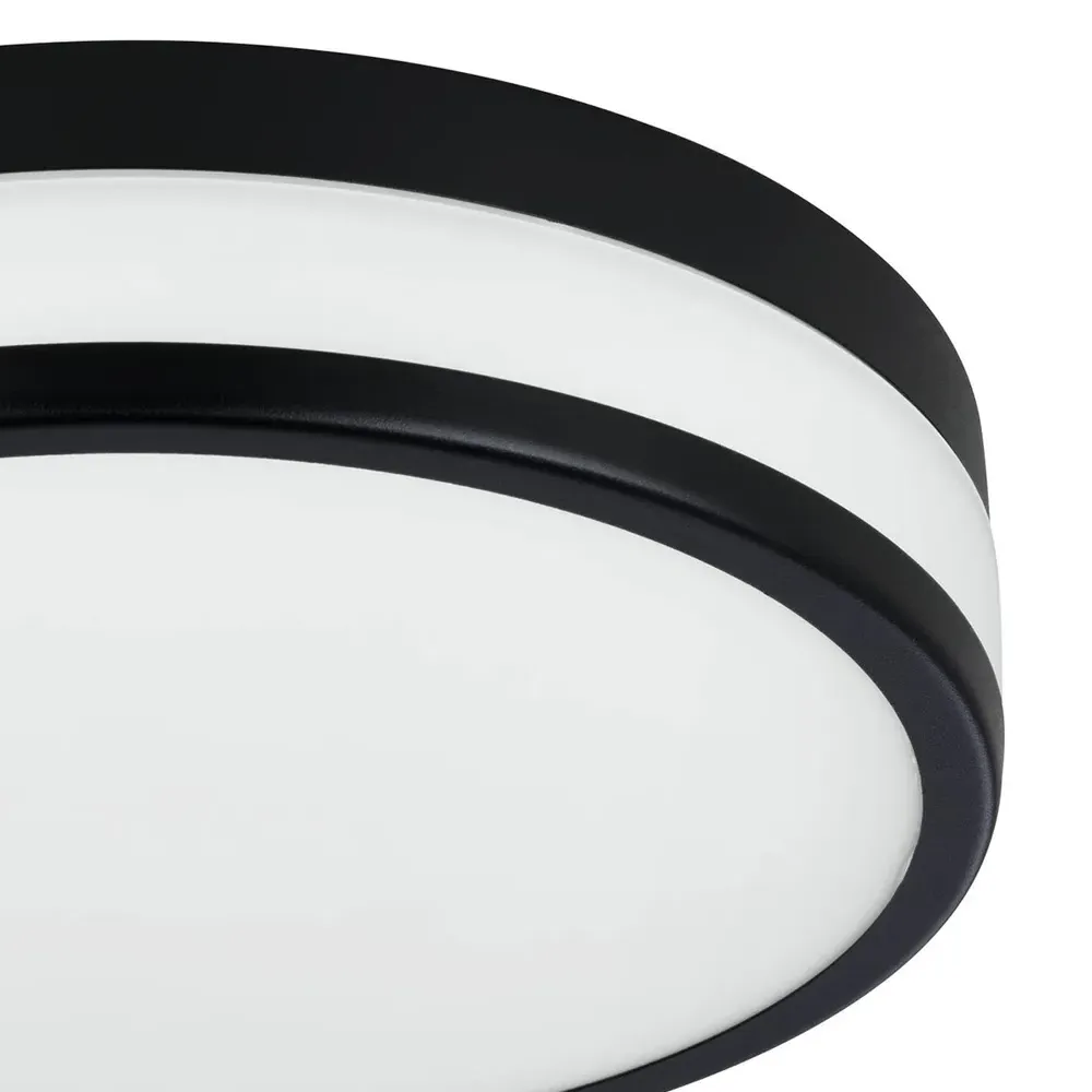 Palermo Round LED Ceiling Light with IP44 Rating - Black, White
