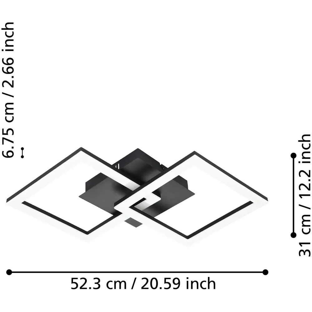 Paranday-Z Smart Control Ceiling Light 52cm - Black, Steel