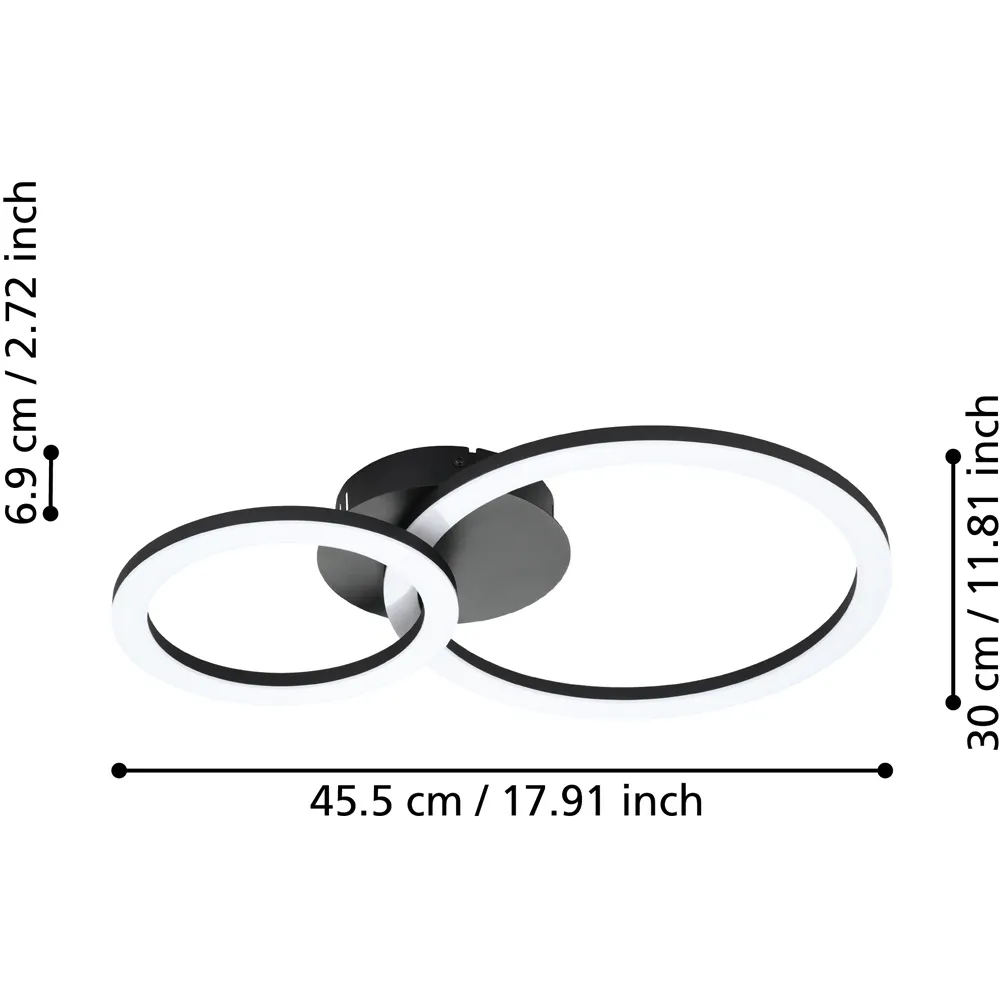 Parrapos-Z Smart Control Ceiling Light 30cm - Black