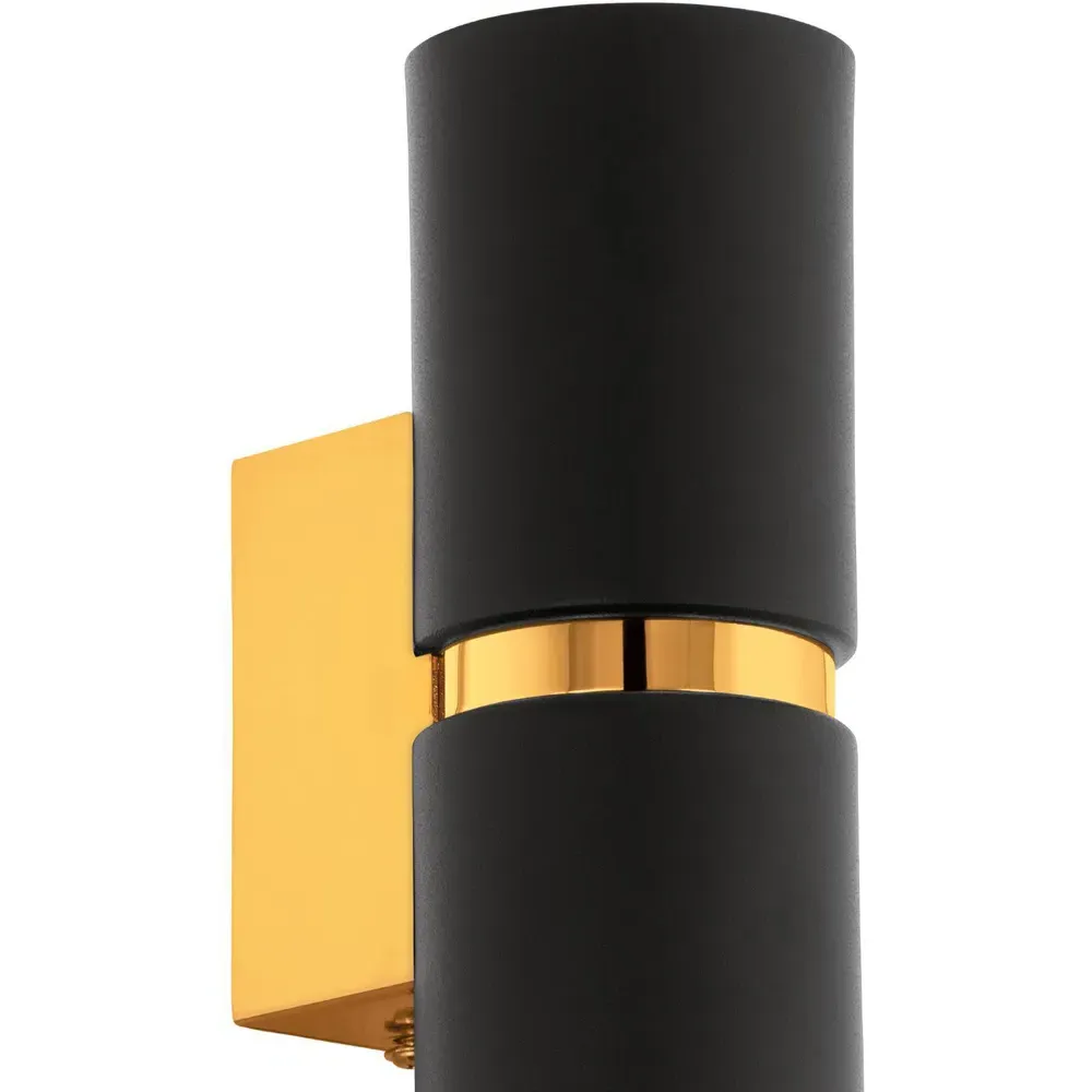 Passa 2L LED Wall Light - Black, Gold
