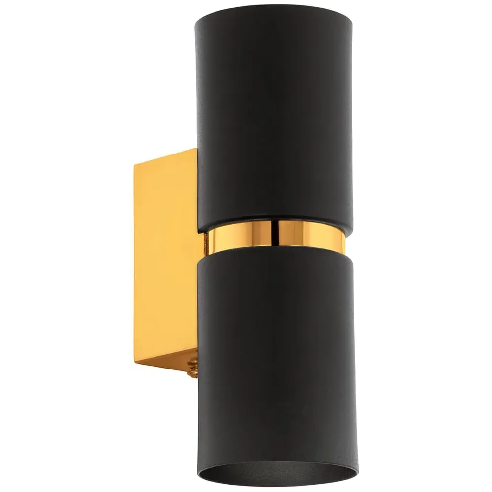 Passa 2L LED Wall Light - Black, Gold image