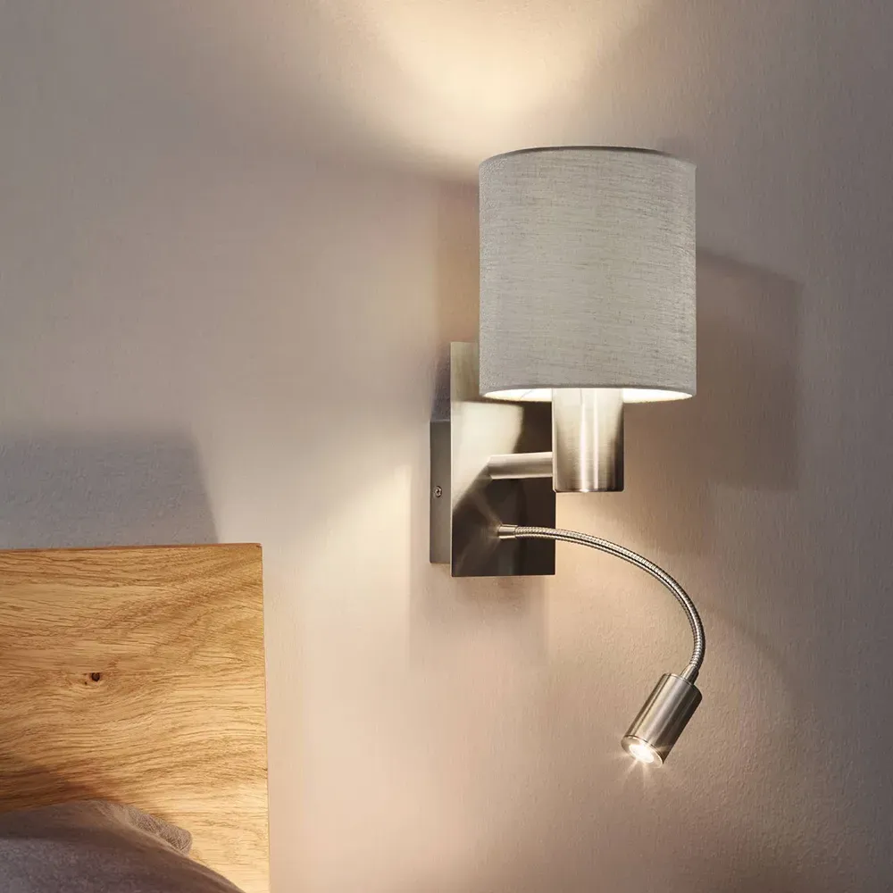 Pasteri Adjustable Reading Light - Taupe, Steel
