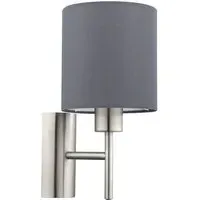 Pasteri Wall Lamp with Switch - Grey, Fabric