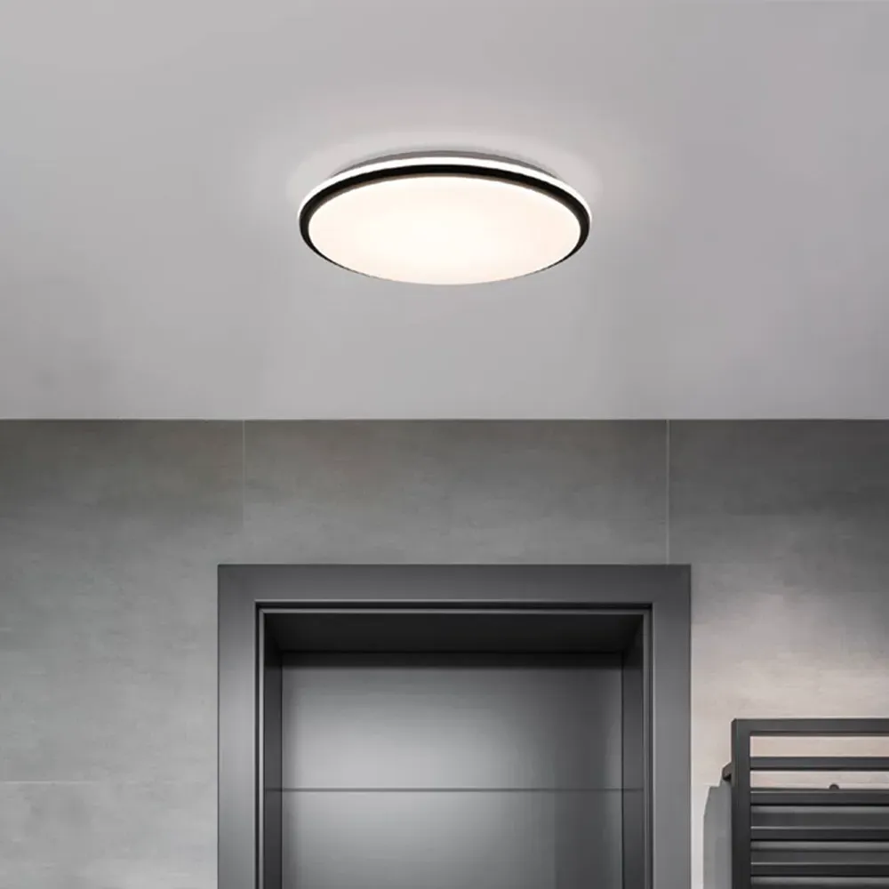 Pinetto Round Flush Ceiling Light - White, Plastic