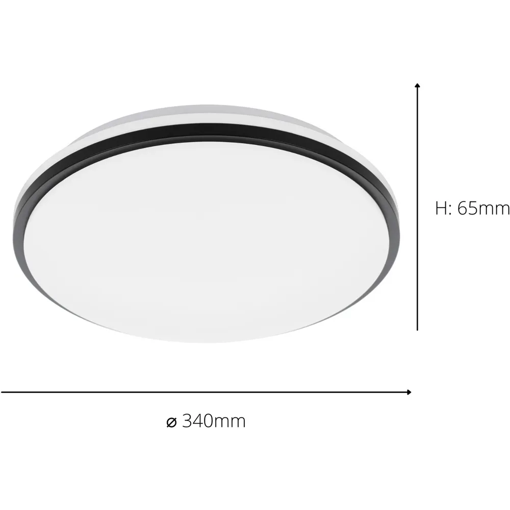 Pinetto Round Flush Ceiling Light - White, Plastic