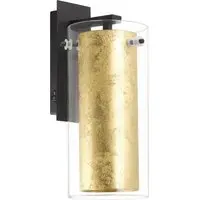 Pinto Cylindrical Wall Light - Gold, Glass Steel