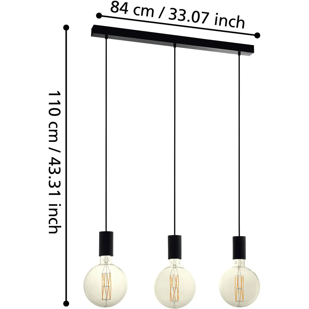 Pozueta Linear Pendant Light - Black