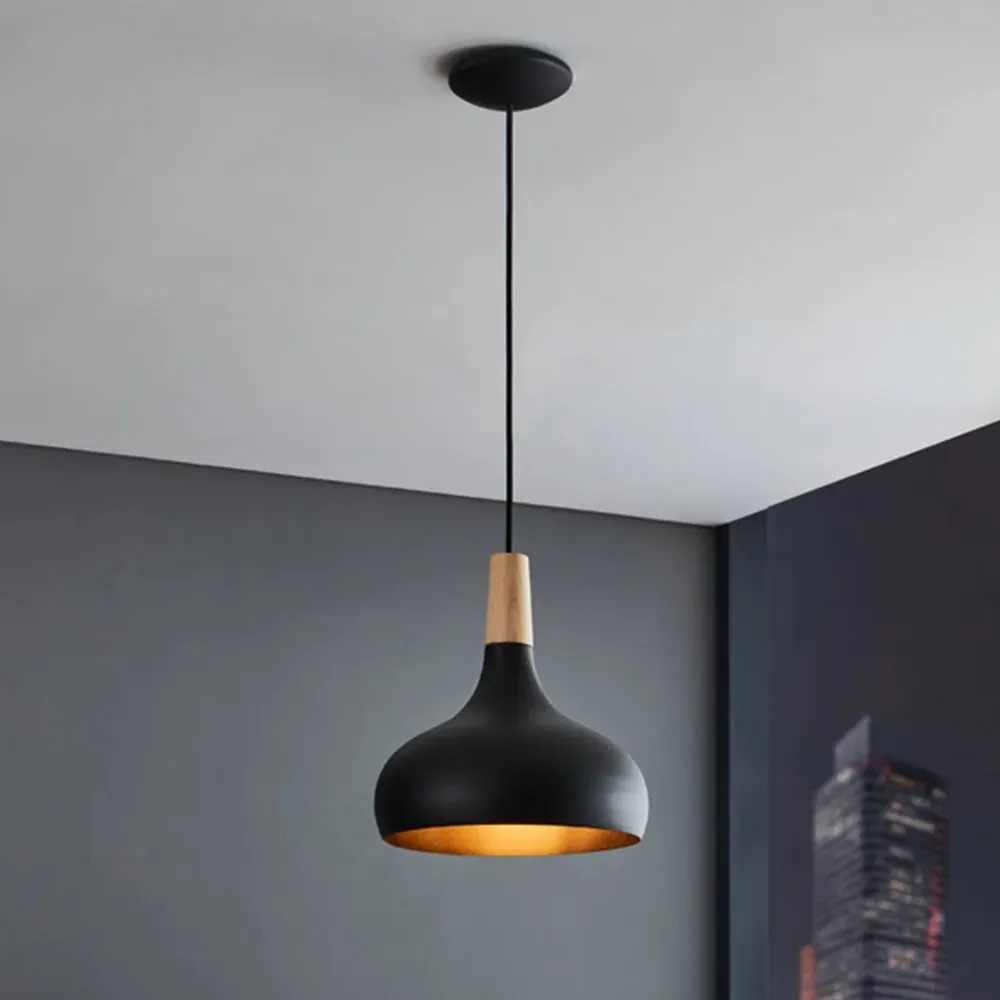 Sabinar 28cm Pendant Light - Black, Metal