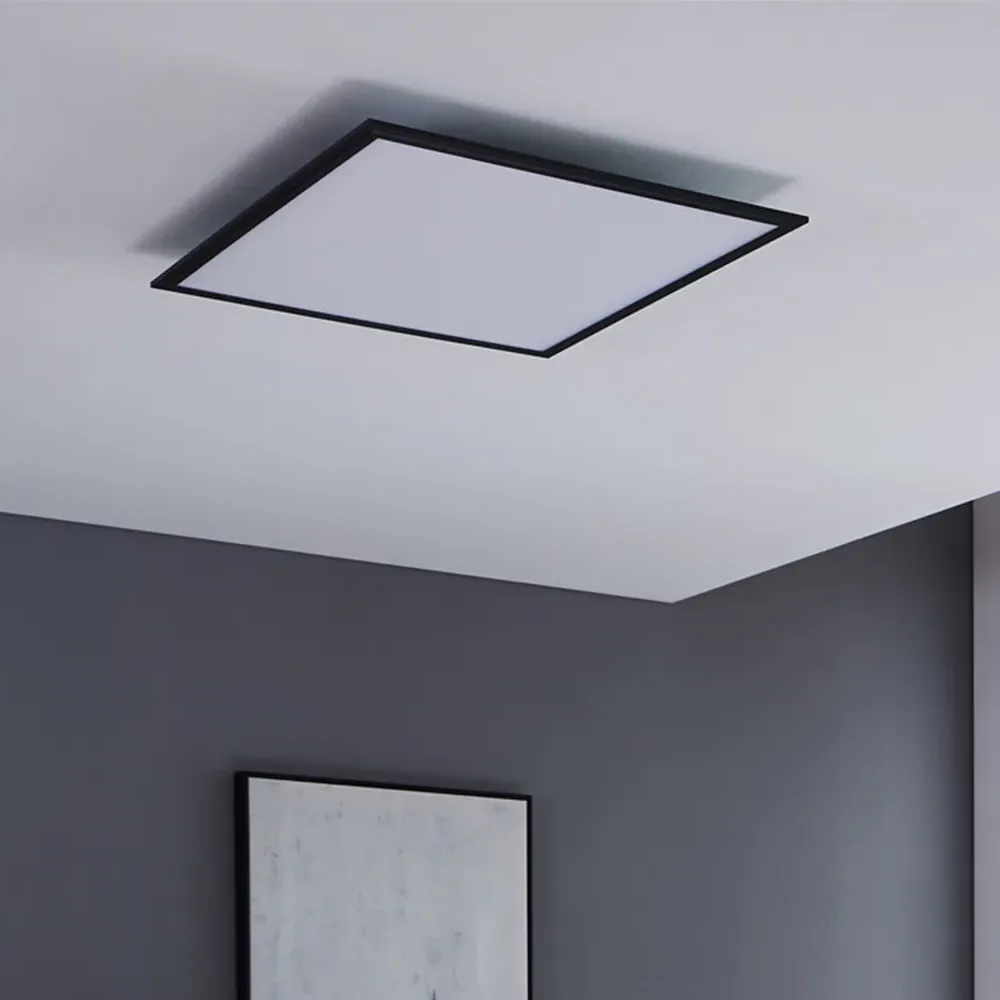Salobrena Square LED Ceiling Light - Black, Metal