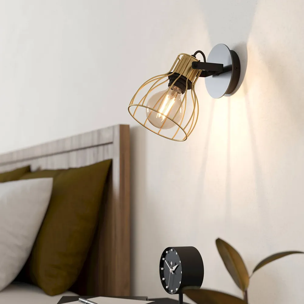 Sambatello Wall and Ceiling Spotlight - Black, Steel