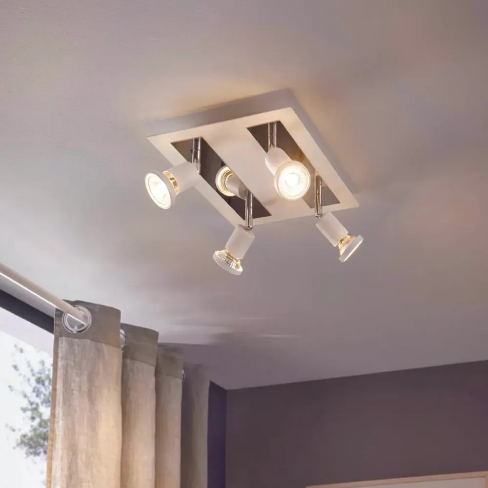 Sarria 4-Light LED Ceiling Light - White, Metal