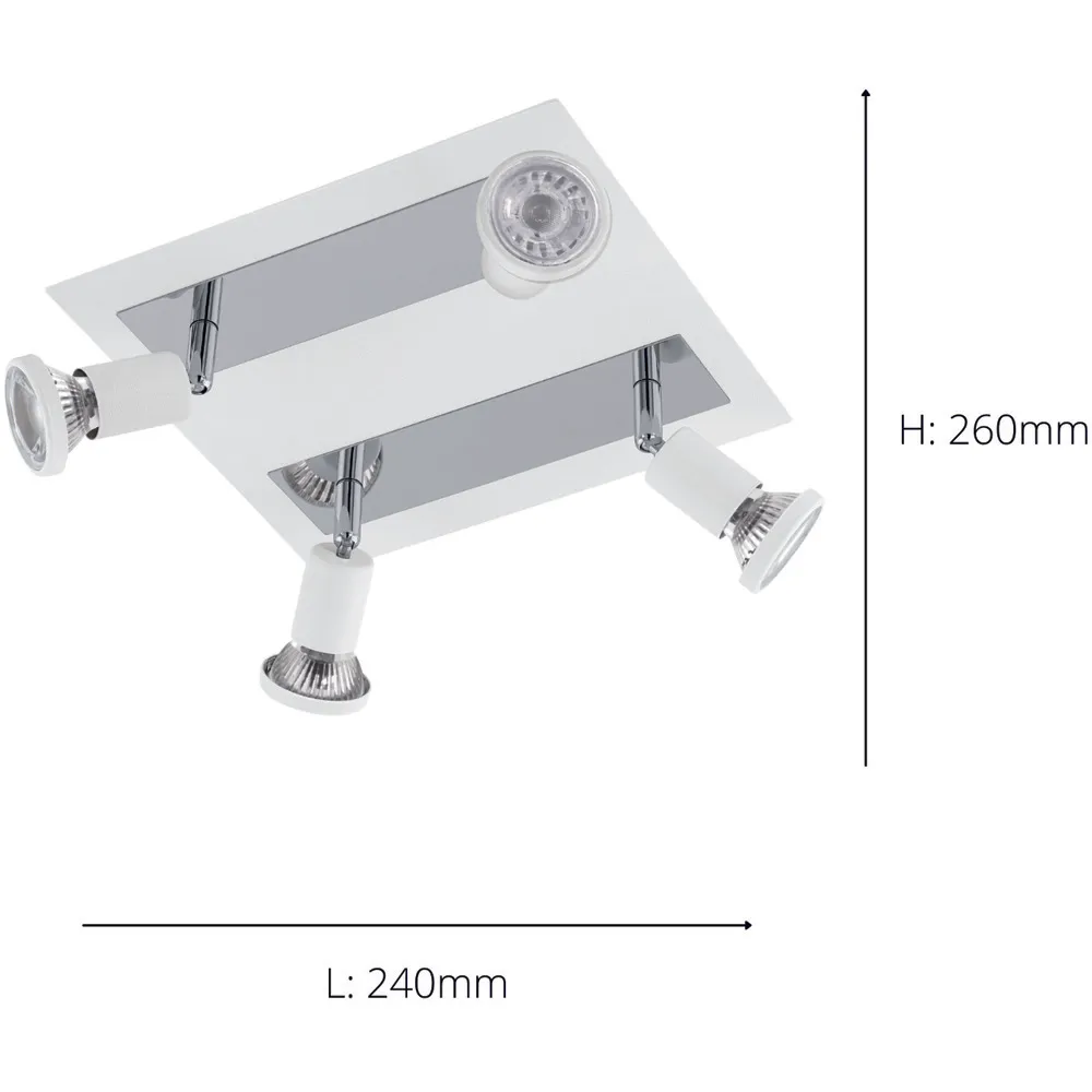 Sarria 4-Light LED Ceiling Light - White, Metal