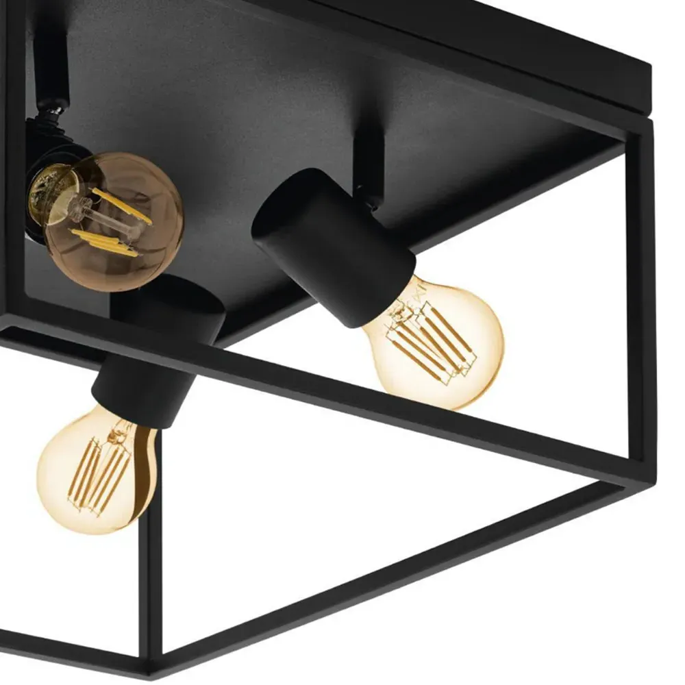 Silentina 4 Light Caged Spotlight - Black, Steel