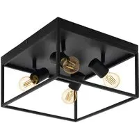 Silentina 4 Light Caged Spotlight - Black, Steel