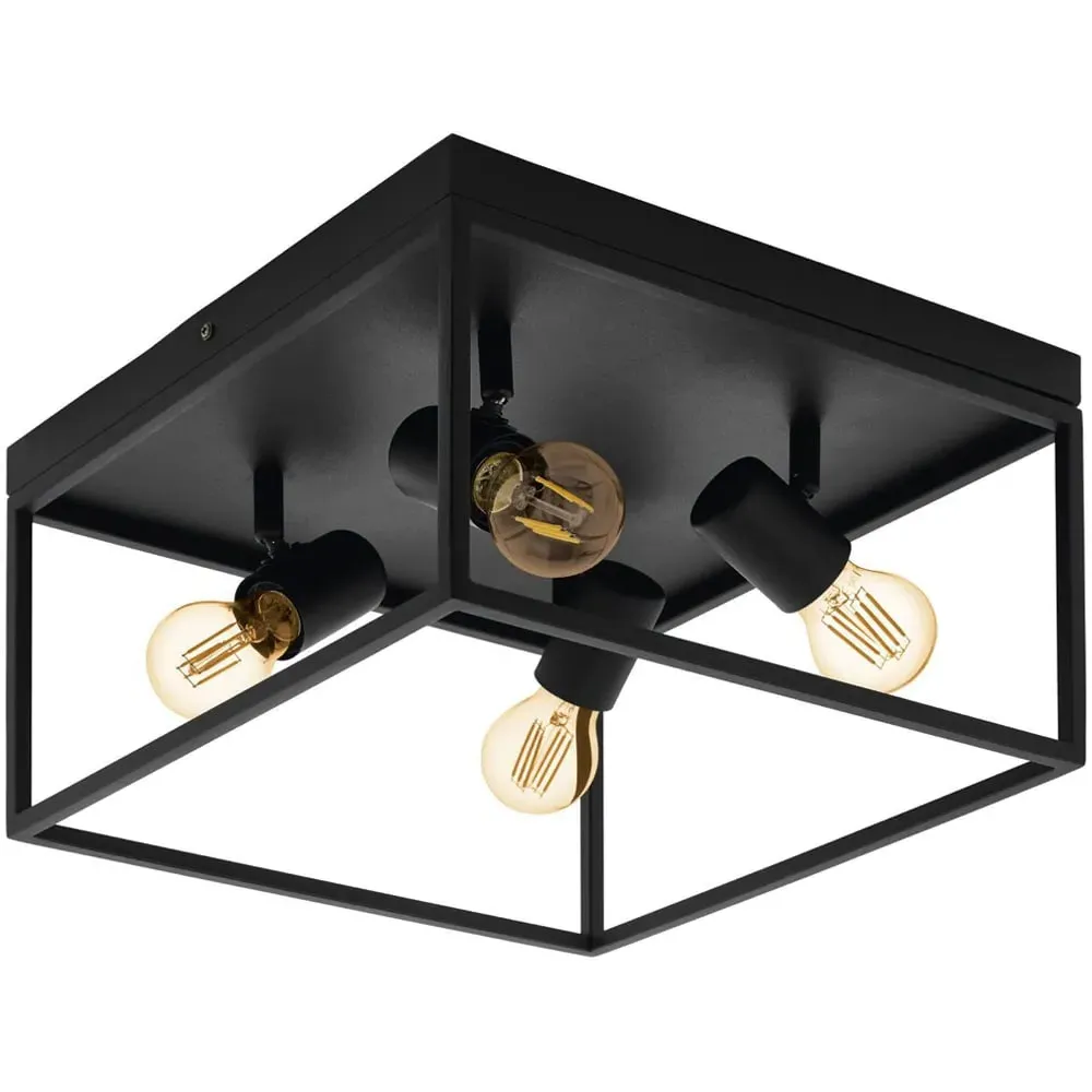 Silentina 4 Light Caged Spotlight - Black, Steel image