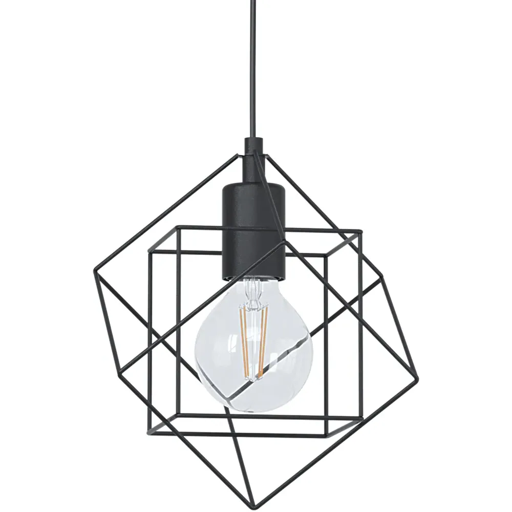 Straiton Geometric Pendant Lampshade - Black, Steel