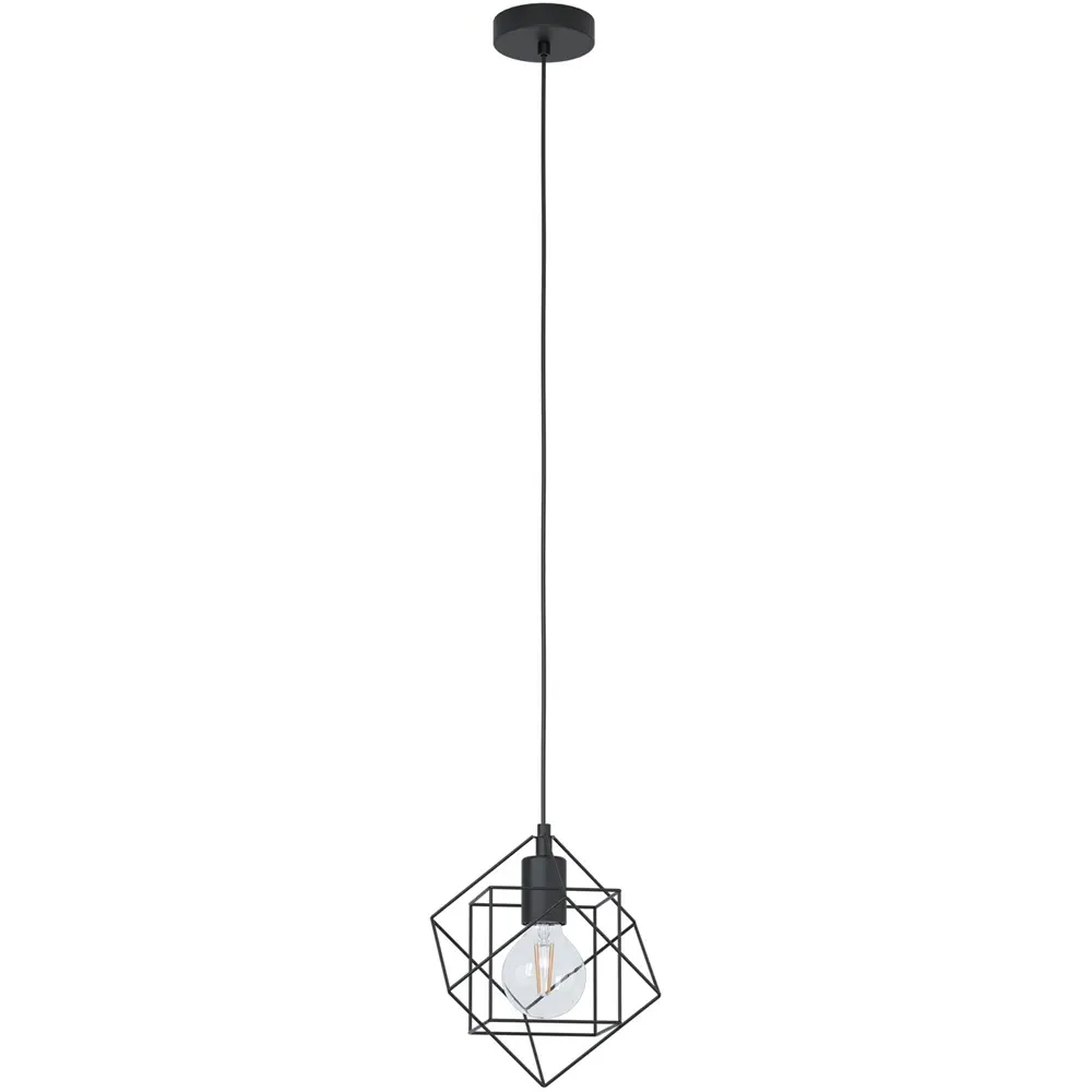 Straiton Geometric Pendant Lampshade - Black, Steel image