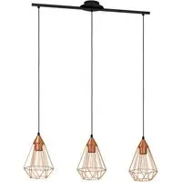 Tarbes 3-Light Wireframe Pendant Light - Copper