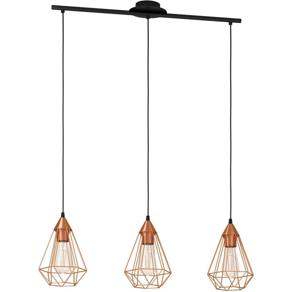 Tarbes 3-Light Wireframe Pendant Light - Copper