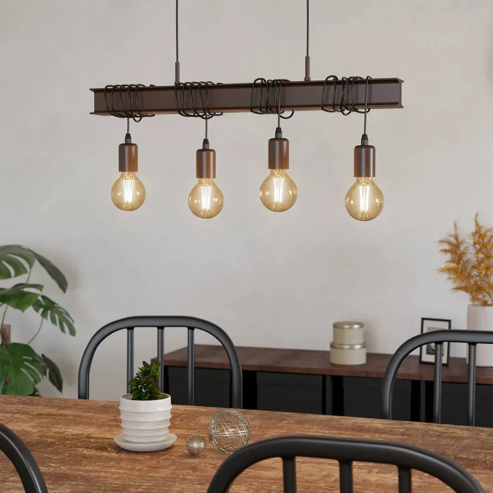 Townshed 4-Light Pendant Set - Antique Brown, Metal