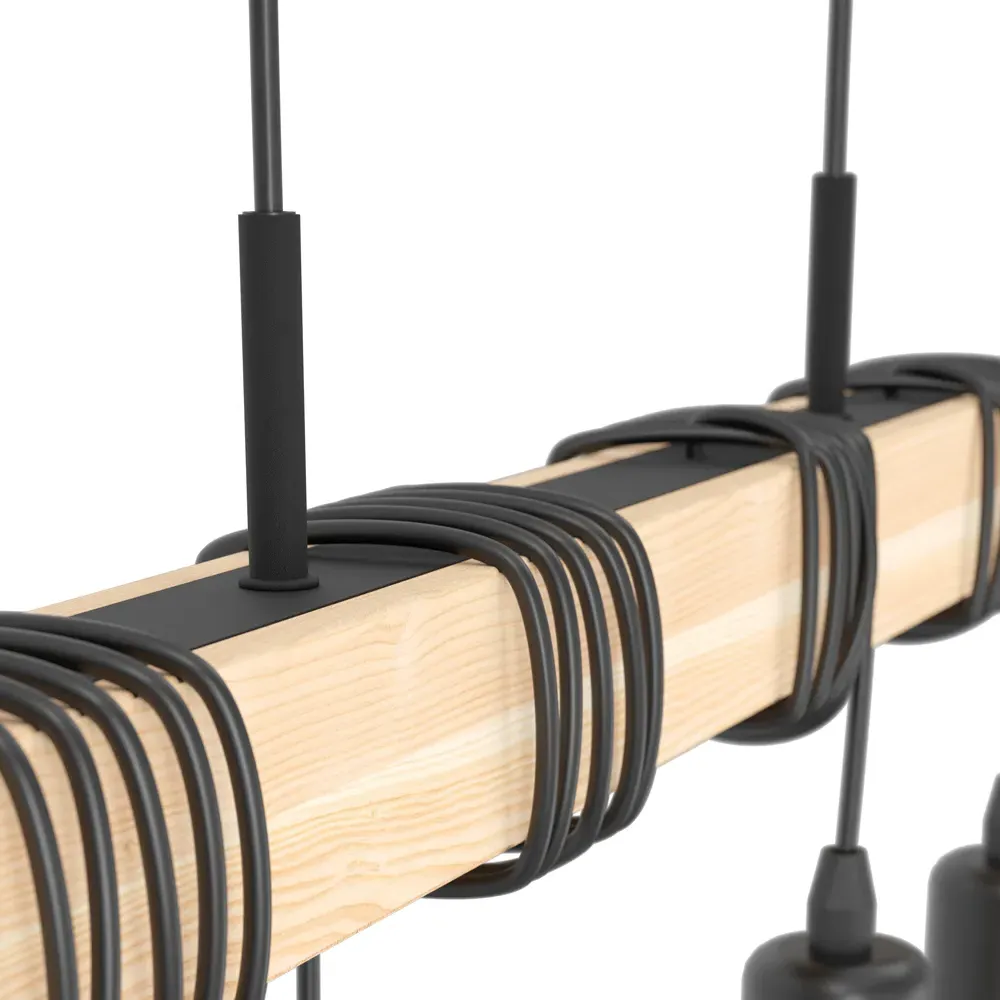 Townshend 4 Light Industrial Table Lamp - Black, Wood