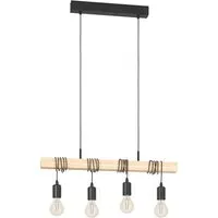 Townshend 4 Light Industrial Table Lamp - Black, Wood