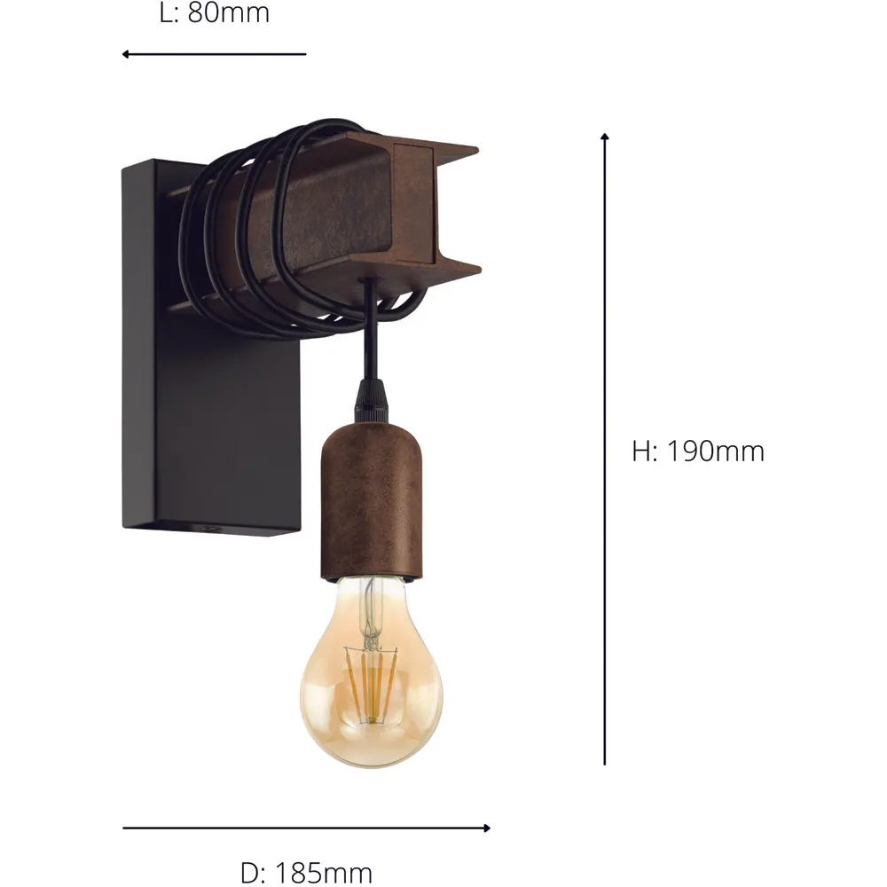 Townshend 4 Steel Wall Light - Black