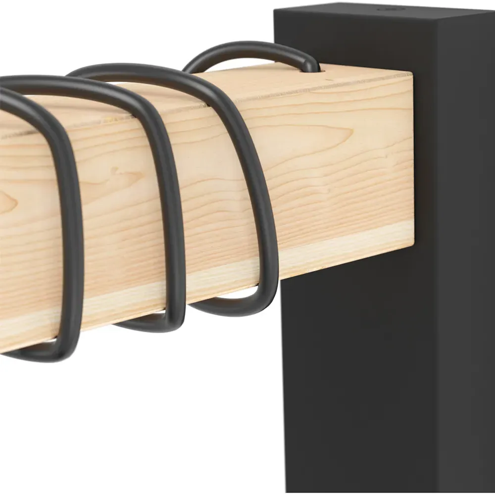 Townshend Metal and Wood Wall Light - Black