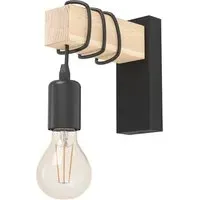 Townshend Metal and Wood Wall Light - Black