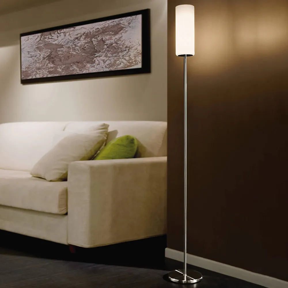 Troy 3 Floor Lamp - White, Nickel