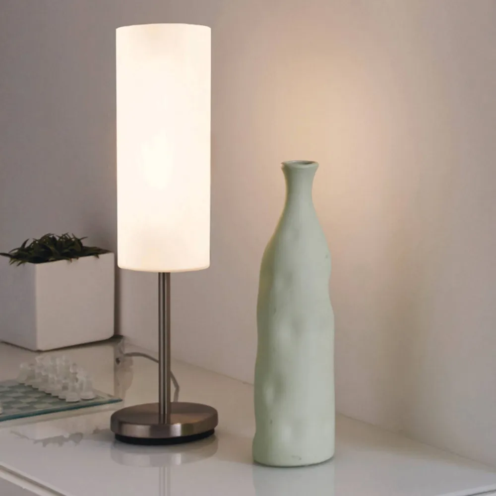 Troy 3 Table Lamp - White, Satin Glass
