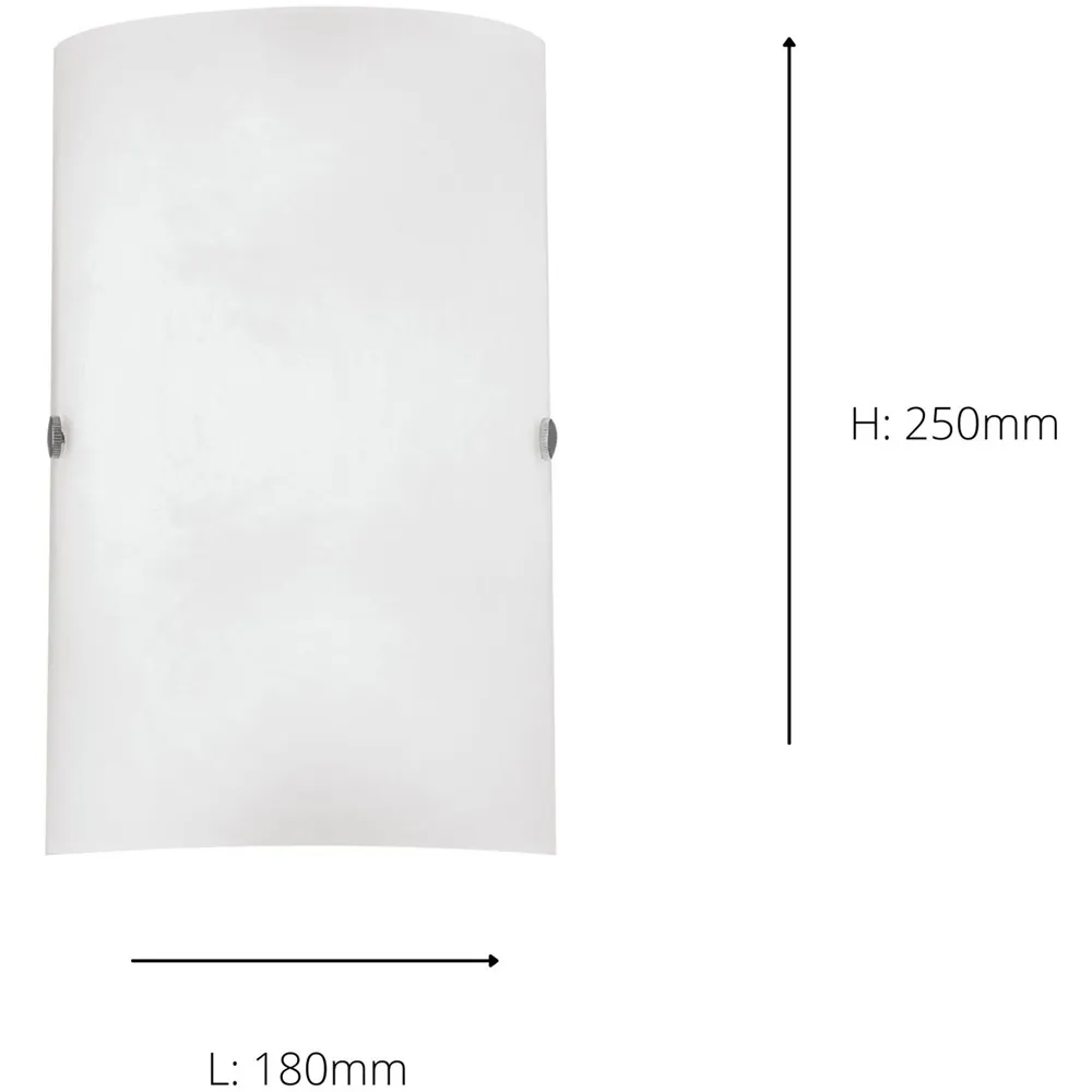Troy 3 Wall Light - Silver, Satin Glass