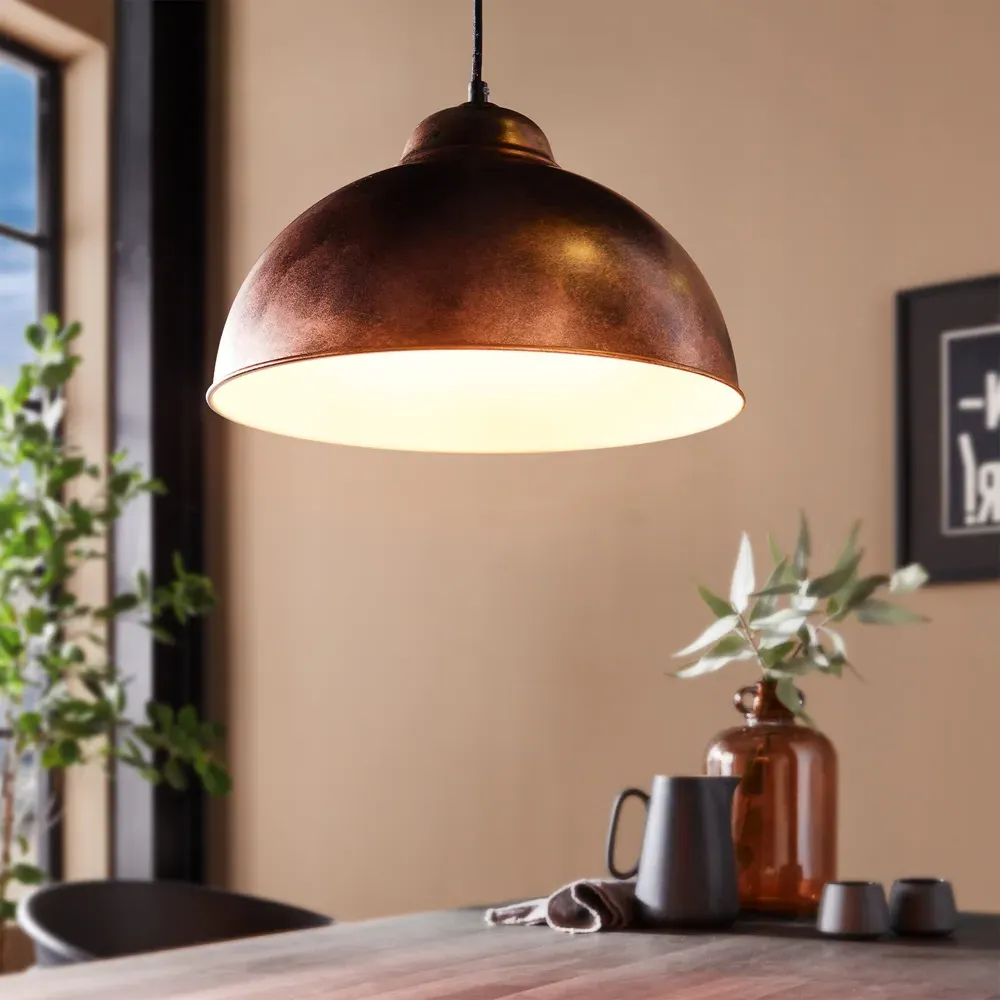 Truro 2 Round Pendant Light - Antique Copper, Steel