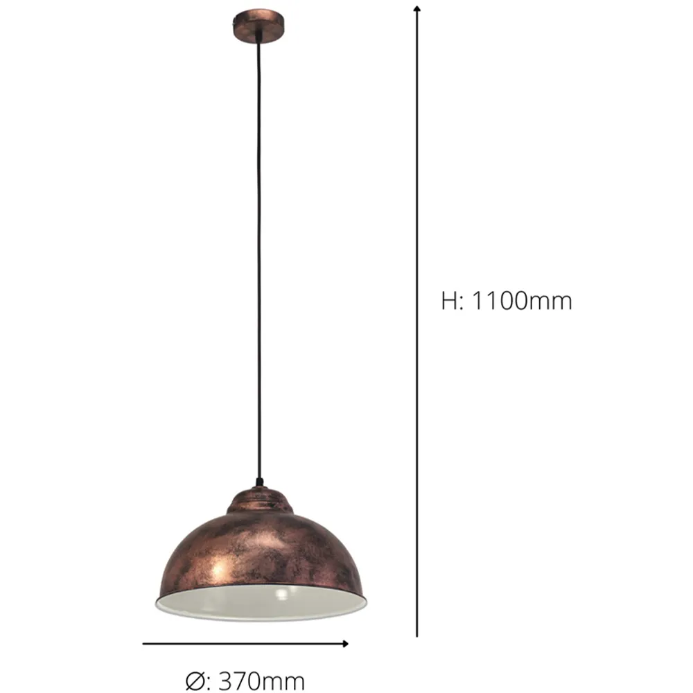 Truro 2 Round Pendant Light - Antique Copper, Steel
