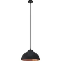 Truro2 Domed Pendant Light - Black, Steel