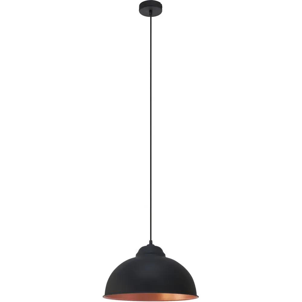 Truro2 Domed Pendant Light - Black, Steel