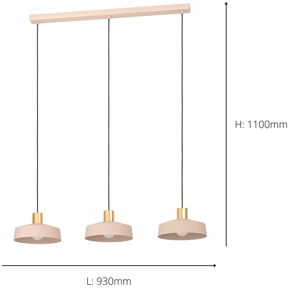 Valdiola 3L Pendant Light - Sandy Pink