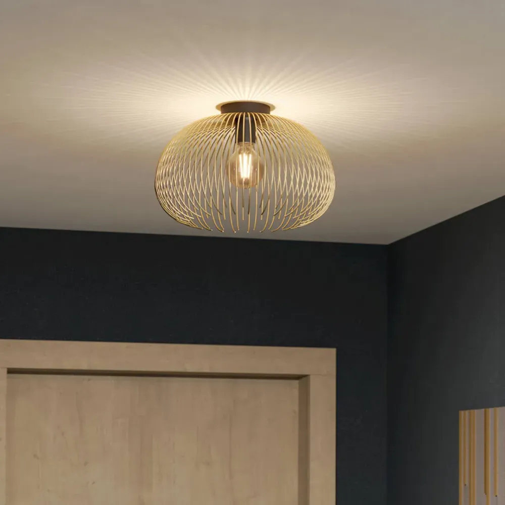 Venezuela Ceiling Light - Gold, Black Metal
