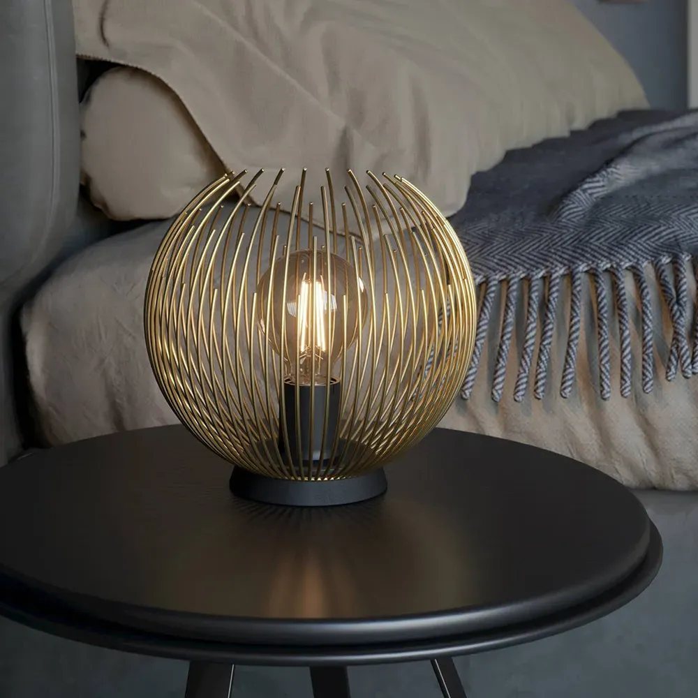Venezuela Table Lamp - Gold, Black Metal