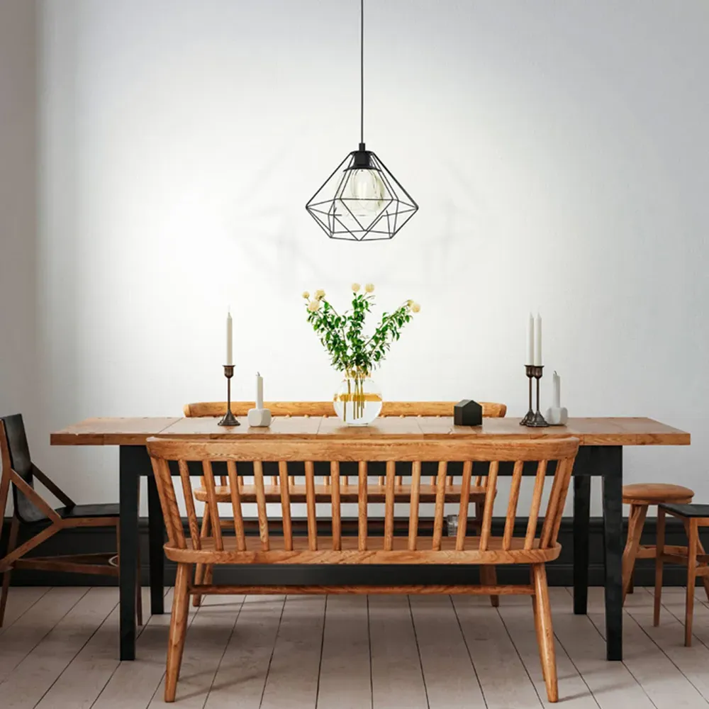 Vernham Geometric Pendant Light - Black