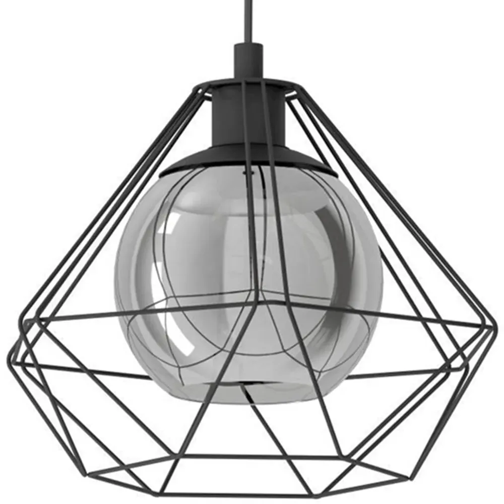Vernham Geometric Pendant Light - Black