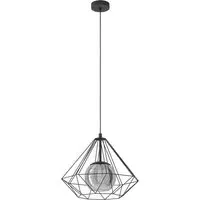 Vernham Smoked Glass Pendant Light - Black