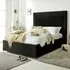 Alexandra Double Bed Frame with Pleated Headboard - Black, Velvet