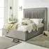 Alexandra Double Bed Frame with Pleated Headboard - Silver, Velvet