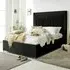 Alexandra King Size Bed Frame with Pleated Headboard - Black, Velvet