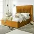 Alexandra King Size Bed Frame with Pleated Headboard - Orange, Velvet