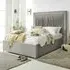 Alexandra King Size Bed Frame with Pleated Headboard - Silver, Velvet
