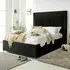 Alexandra Single Bed Frame with Pleated Headboard - Black, Velvet